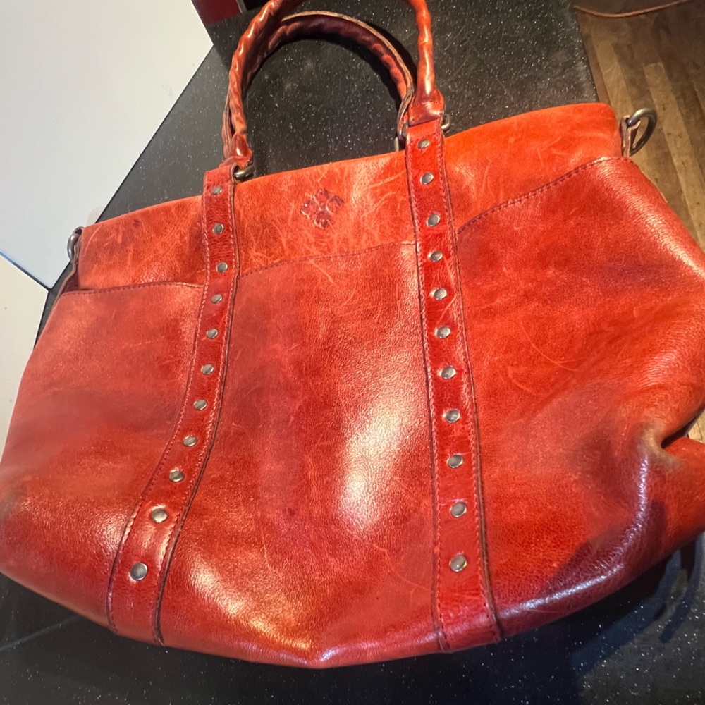 Patricia Nash Red Leather Tote Bag